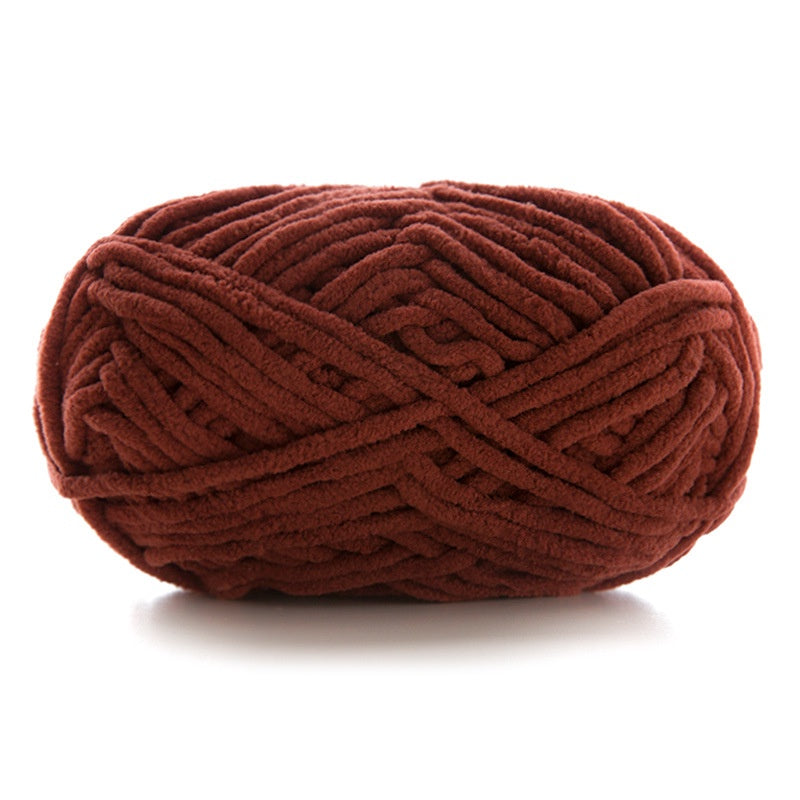 Polyester Crochet Yarn/ Benang Kait Lembut/ Soft Knitting Yarn/ Thin Chunky Yarn/ Ice Velvet Yarn/ 小萌仔冰条线