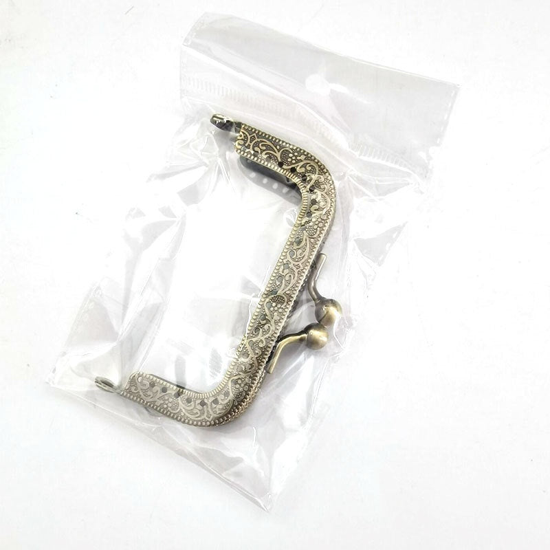 Square Shape Kiss Lock Bronze Colour Wallet Purse Frame DIY Crochet Purse Accessories Sewing Clasp Purse 口金钱包包包配件