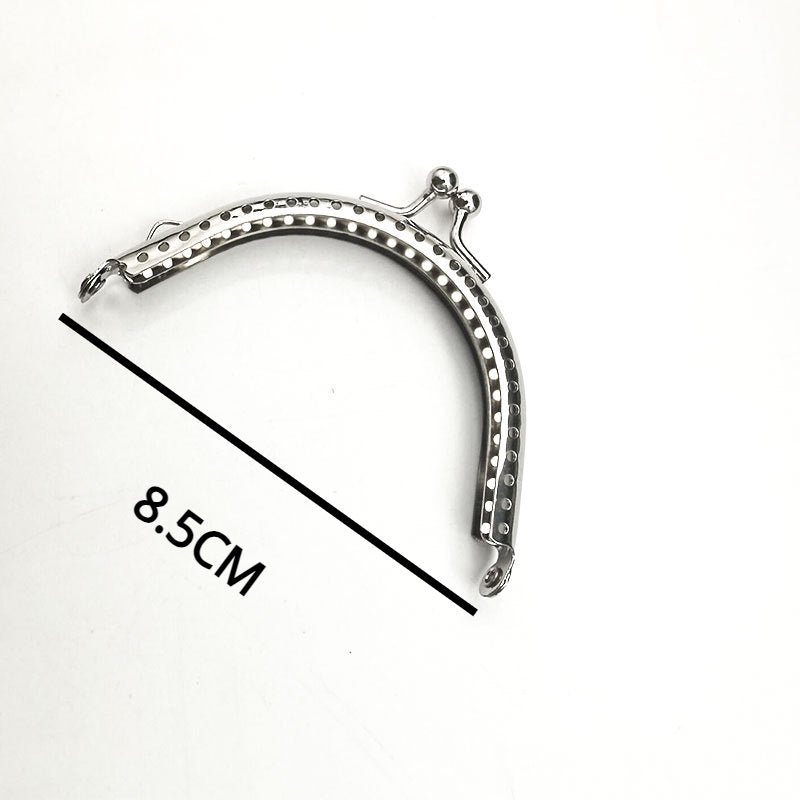 Silver Colour Kiss Lock/Glossy Semi Circle Purse Frame/DIY Crochet Purse Accessories/ Sewing Clasp Purse 口金钱包包包配件