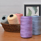 250g Flat Ribbon Yarn/ benang kait beg/ Icy Yarn/ Tape Yarn/ Tali Beg/ crochet yarn/ 丝光线/冰丝棉麻扁带线