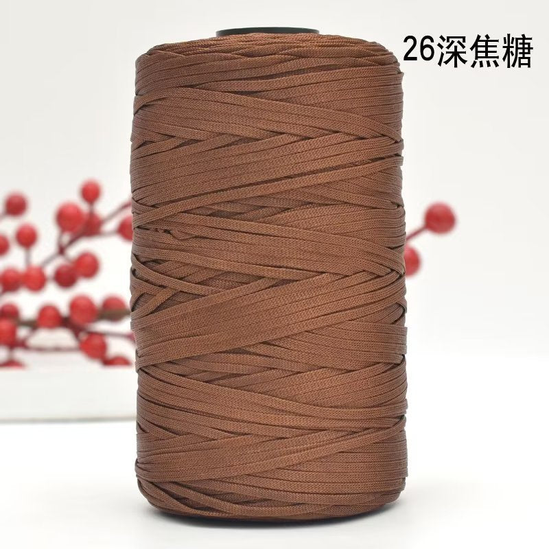250g Flat Ribbon Yarn/ benang kait beg/ Icy Yarn/ Tape Yarn/ Tali Beg/ crochet yarn/ 丝光线/冰丝棉麻扁带线