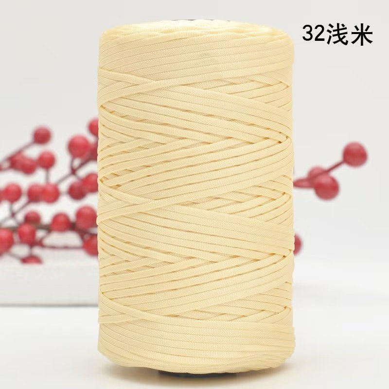 250g Flat Ribbon Yarn/ benang kait beg/ Icy Yarn/ Tape Yarn/ Tali Beg/ crochet yarn/ 丝光线/冰丝棉麻扁带线