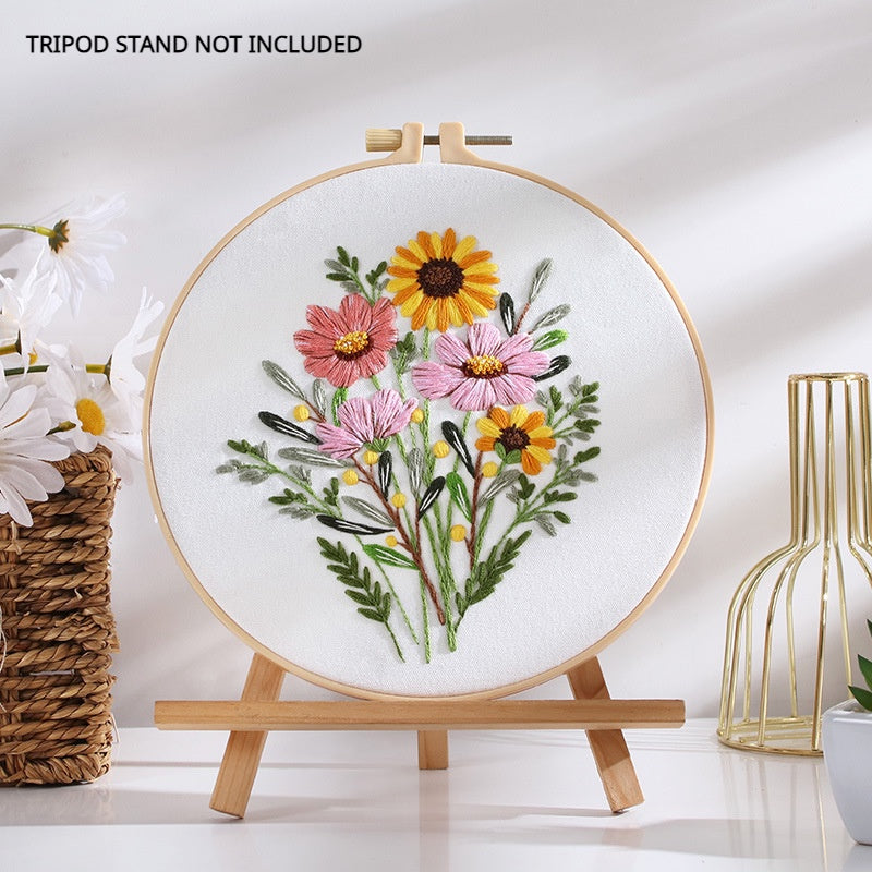 New Arrival Embroidery Kit Needlework/ Beginner Embroidery Set/ Set Sulaman Tangan/ DIY cross stitch set/ 刺绣材料包