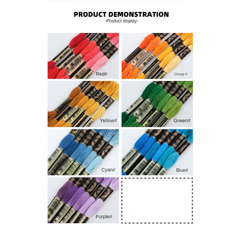 Airo 6pcs Embroidery Thread Mixed Color Pack Cross Stitch Thread Handmade DIY Embroidery Floss Benang Sulam  6色/混色刺绣线