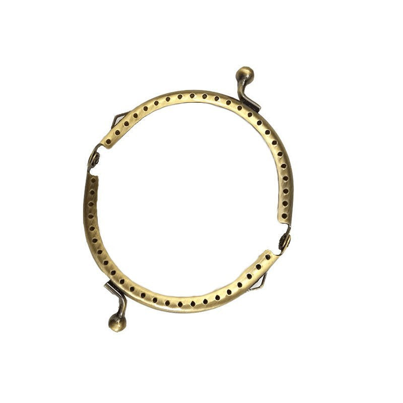 Bronze Colour Kiss Lock Semi circle Purse Frame DIY Purse Accessories Sewing Clasp Purse Crochet purse accessories 口金钱包包
