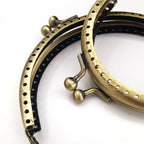Bronze Colour Kiss Lock Semi circle Purse Frame DIY Purse Accessories Sewing Clasp Purse Crochet purse accessories 口金钱包包