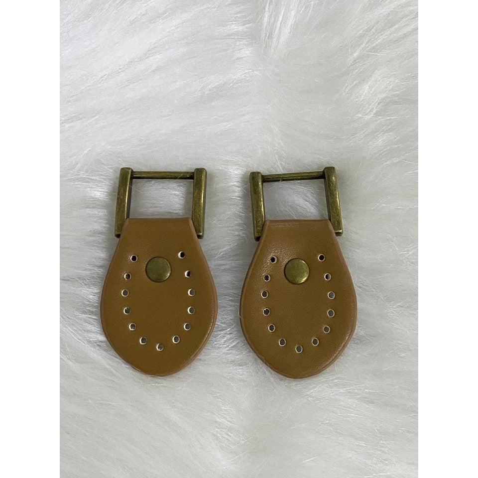 2 pcs Ring /Bag Accessories/ Rectangle Ring with Sew on Leather Pad/ Leather Bag Ring/ Bag Buckles/ Handmade Accessories