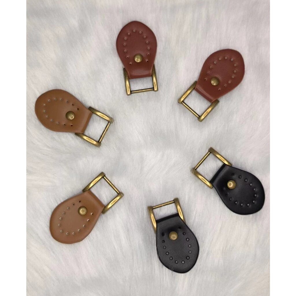 2 pcs Ring /Bag Accessories/ Rectangle Ring with Sew on Leather Pad/ Leather Bag Ring/ Bag Buckles/ Handmade Accessories