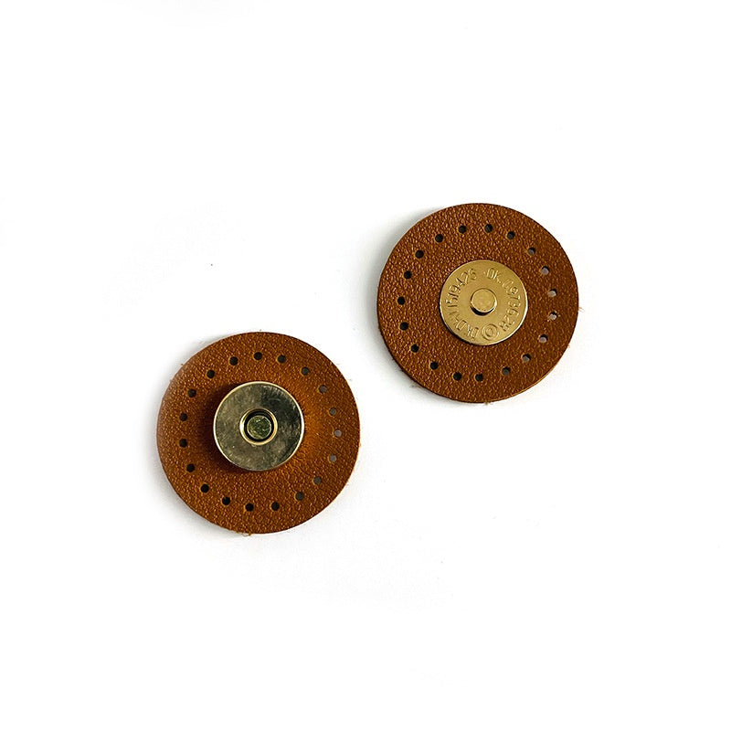 DIY Hand Sew/ sew on Magnetic Leather Snap Button Purse/Bag Accessories Multicolor round Leather Stitching Diameter 3cm