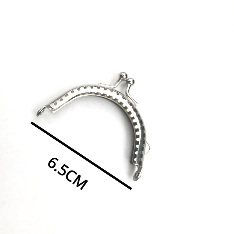 Silver Colour Kiss Lock/Glossy Semi Circle Purse Frame/DIY Crochet Purse Accessories/ Sewing Clasp Purse 口金钱包包包配件