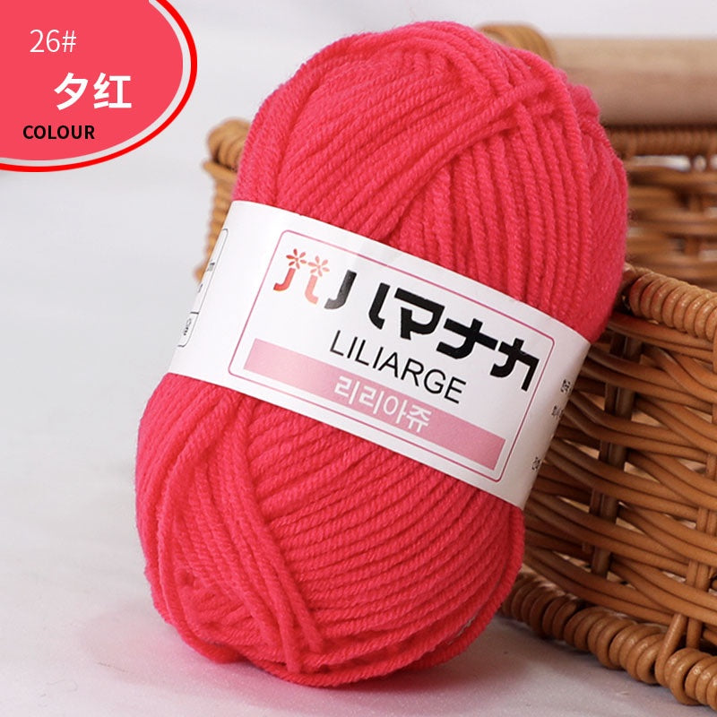 Clearance - 25g Benang Kait/ 4ply Milk Cotton (Colour 1-49) Mini Yarn Hand Knitting/Crochet Cotton Yarn for Scarf/Sweater/Hat