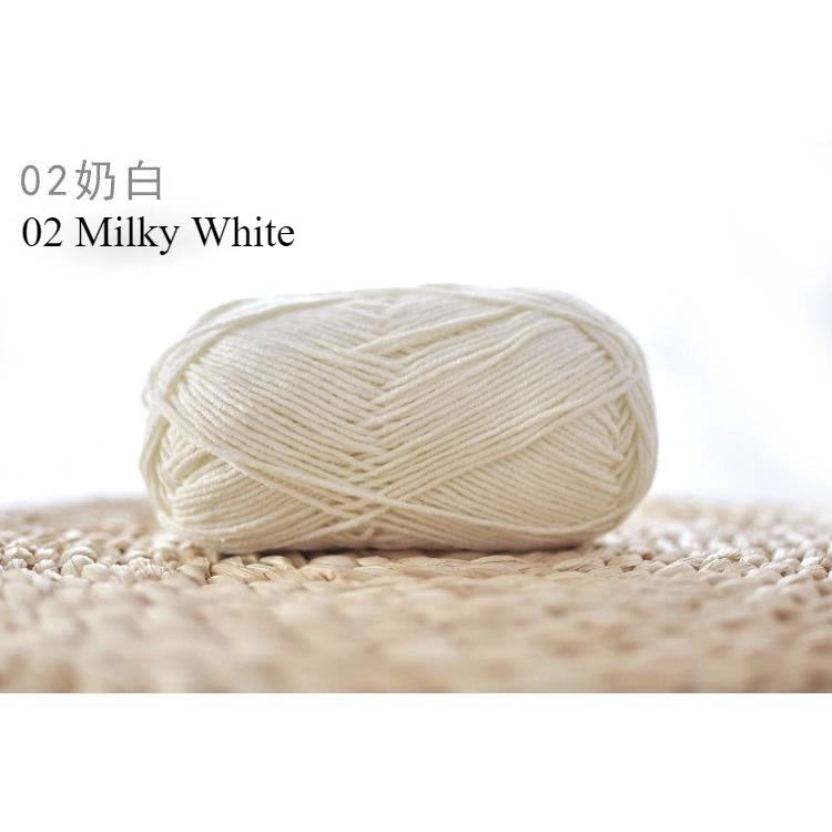 4ply Milk Cotton Yarn (01 - 35) / Meng Wawa Yarn/ Crochet Yarn/ Knitting Yarn/ Benang Kait Milk Cotton 雪妃尔萌娃娃4股牛奶线棉纱线
