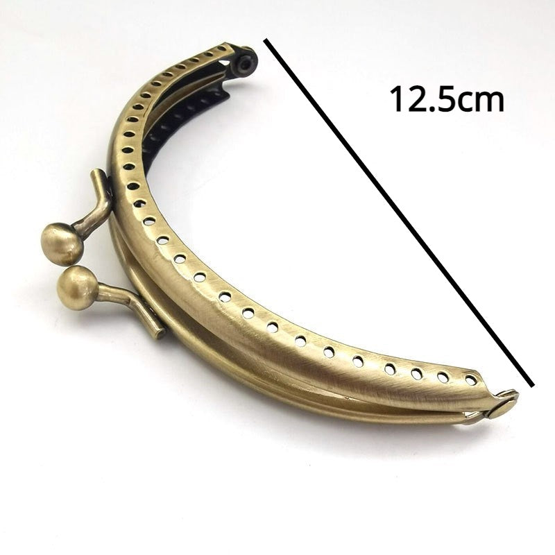 Bronze Colour Kiss Lock Semi circle Purse Frame DIY Purse Accessories Sewing Clasp Purse Crochet purse accessories 口金钱包包