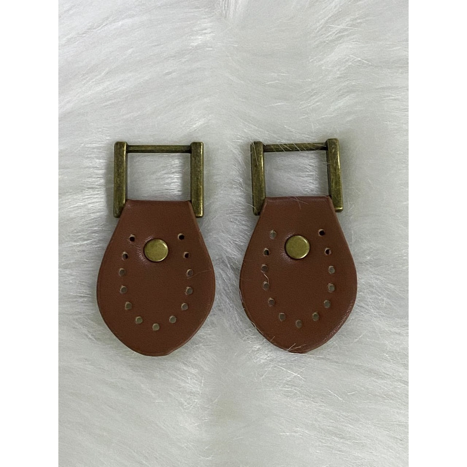 2 pcs Ring /Bag Accessories/ Rectangle Ring with Sew on Leather Pad/ Leather Bag Ring/ Bag Buckles/ Handmade Accessories