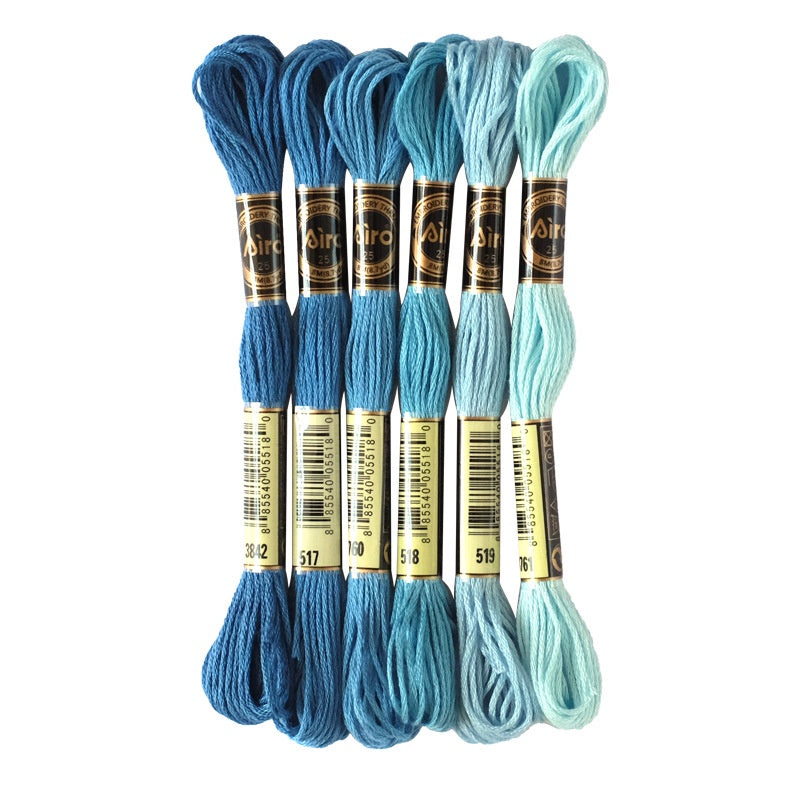 Airo 6pcs Embroidery Thread Mixed Color Pack Cross Stitch Thread Handmade DIY Embroidery Floss Benang Sulam  6色/混色刺绣线