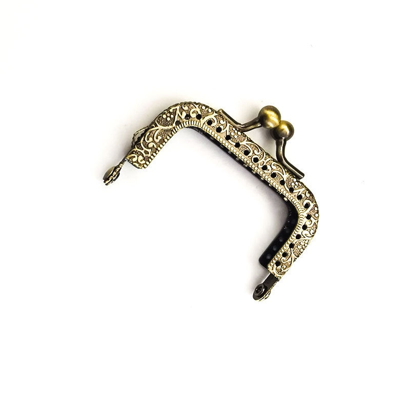 Square Shape Kiss Lock Bronze Colour Wallet Purse Frame DIY Crochet Purse Accessories Sewing Clasp Purse 口金钱包包包配件