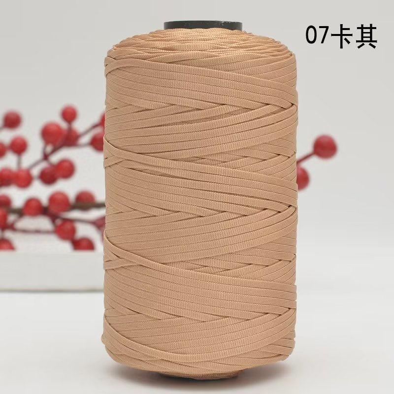 250g Flat Ribbon Yarn/ benang kait beg/ Icy Yarn/ Tape Yarn/ Tali Beg/ crochet yarn/ 丝光线/冰丝棉麻扁带线