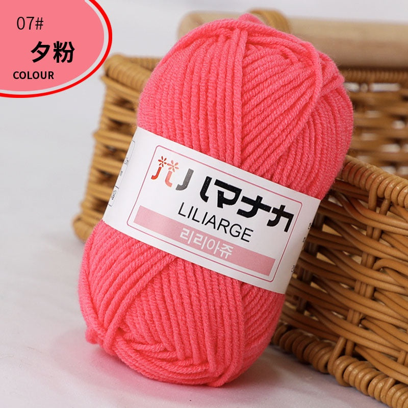 Clearance - 25g Benang Kait/ 4ply Milk Cotton (Colour 1-49) Mini Yarn Hand Knitting/Crochet Cotton Yarn for Scarf/Sweater/Hat