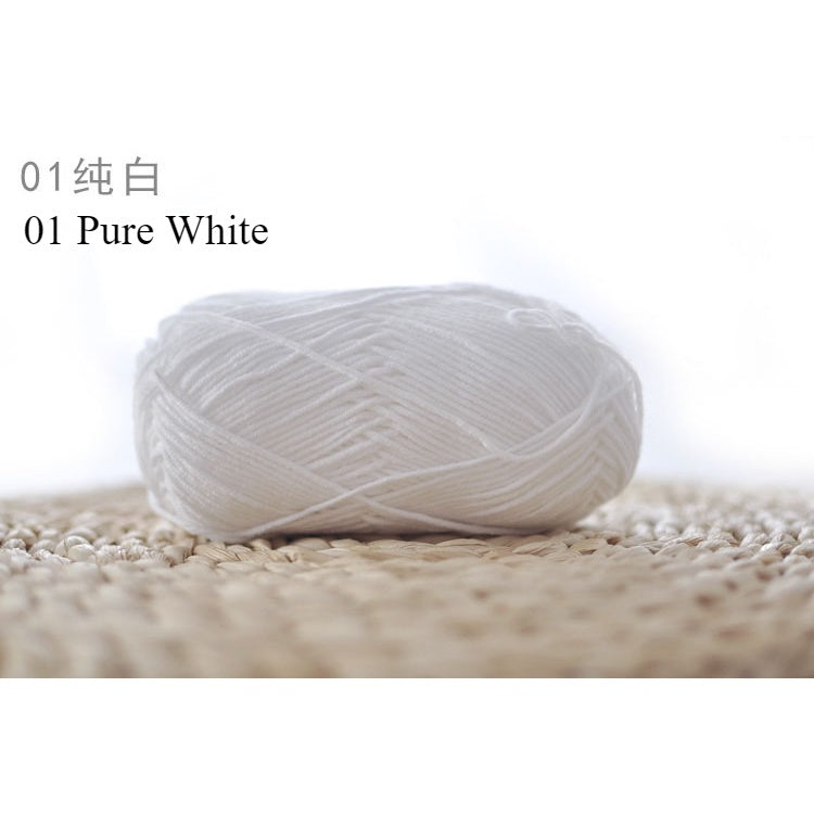 4ply Milk Cotton Yarn (01 - 35) / Meng Wawa Yarn/ Crochet Yarn/ Knitting Yarn/ Benang Kait Milk Cotton 雪妃尔萌娃娃4股牛奶线棉纱线