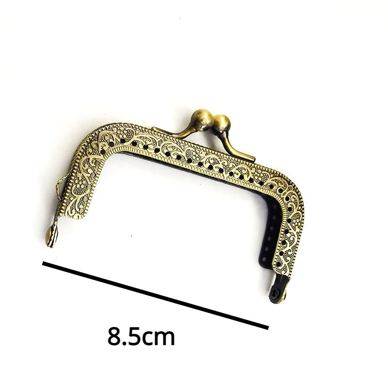 Square Shape Kiss Lock Bronze Colour Wallet Purse Frame DIY Crochet Purse Accessories Sewing Clasp Purse 口金钱包包包配件