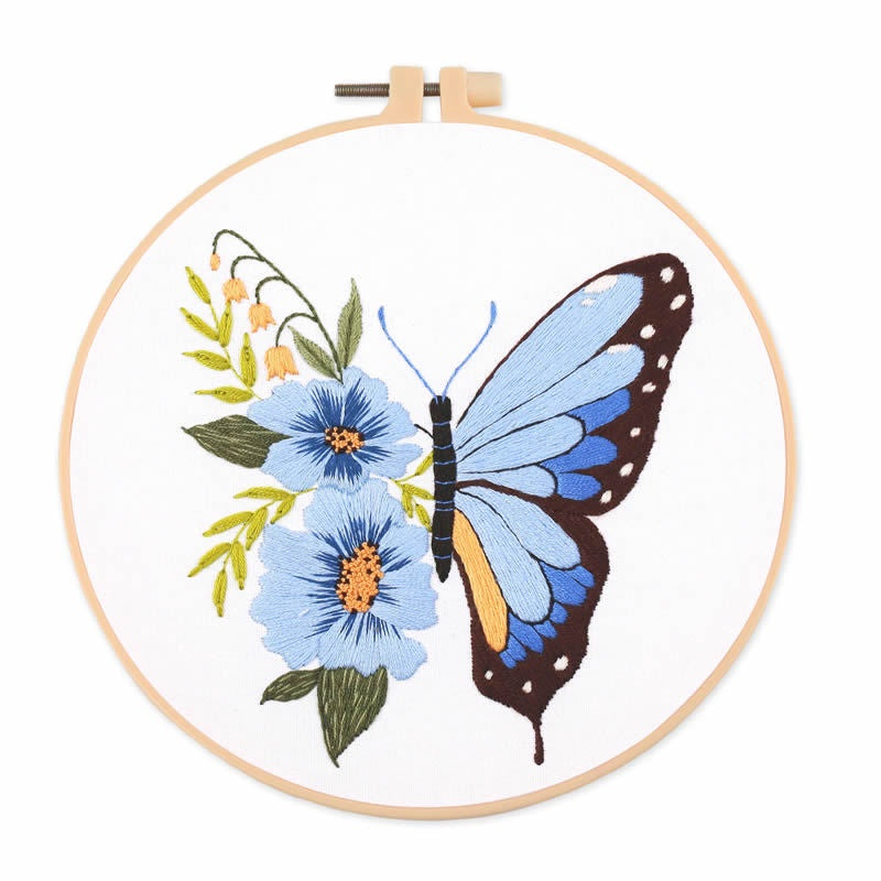 Embroidery Kit- Needlework- Whale & Butterfly Series- Beginner Embroidery Set- Sulaman Tangan- Set Sulam- Cross Stitch