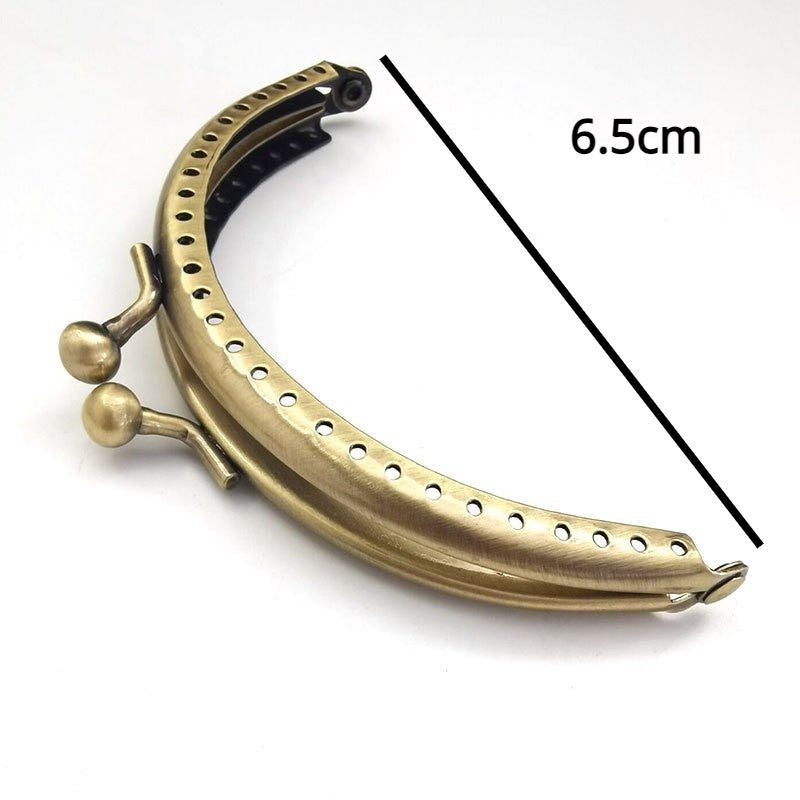Bronze Colour Kiss Lock Semi circle Purse Frame DIY Purse Accessories Sewing Clasp Purse Crochet purse accessories 口金钱包包