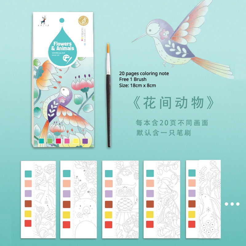 CLEARANCE - Children Coloring Note/ Watercolor Note/ Children Painting Sticky Note/Pocket Painting Note