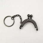5cm Mini Keychain Clapslock purse/wallet frame Benang Kait Beg Accessories DIY小口金包包配件半圆带链格子花直珠头口金