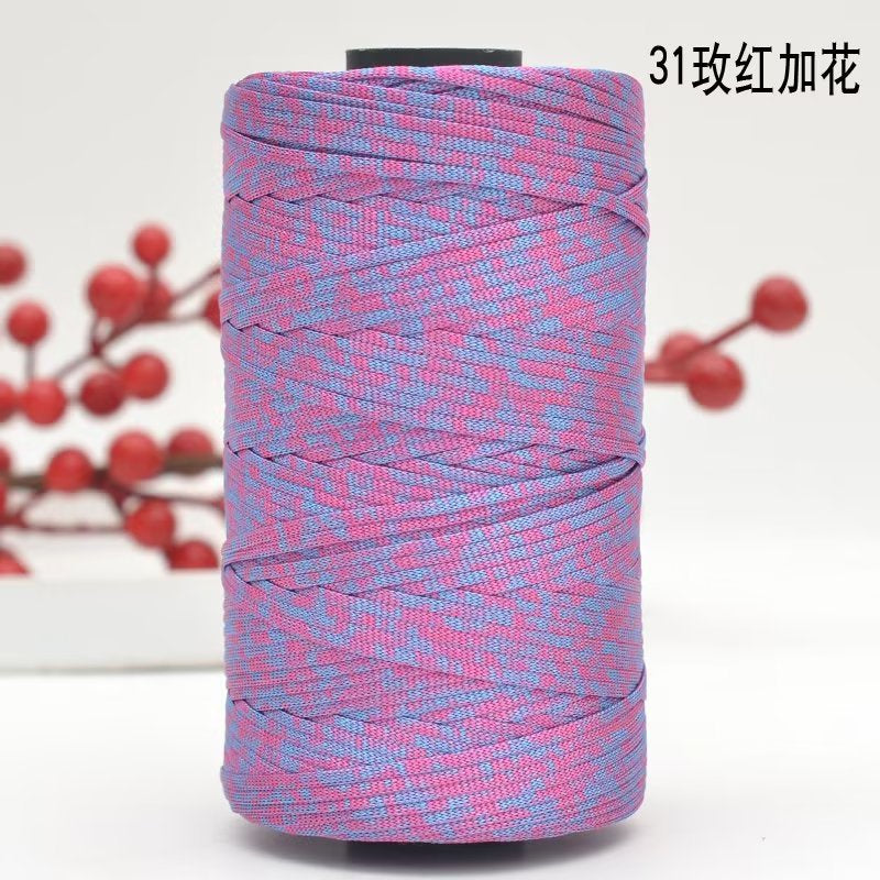 250g Flat Ribbon Yarn/ benang kait beg/ Icy Yarn/ Tape Yarn/ Tali Beg/ crochet yarn/ 丝光线/冰丝棉麻扁带线