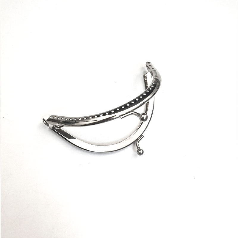 Silver Colour Kiss Lock/Glossy Semi Circle Purse Frame/DIY Crochet Purse Accessories/ Sewing Clasp Purse 口金钱包包包配件