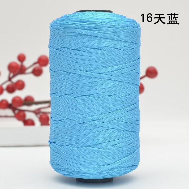250g Flat Ribbon Yarn/ benang kait beg/ Icy Yarn/ Tape Yarn/ Tali Beg/ crochet yarn/ 丝光线/冰丝棉麻扁带线