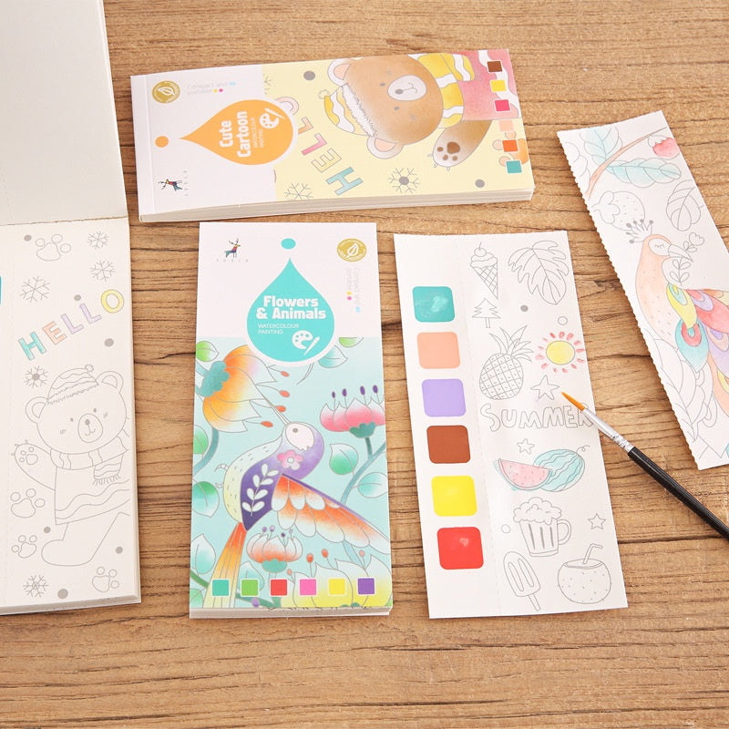 CLEARANCE - Children Coloring Note/ Watercolor Note/ Children Painting Sticky Note/Pocket Painting Note
