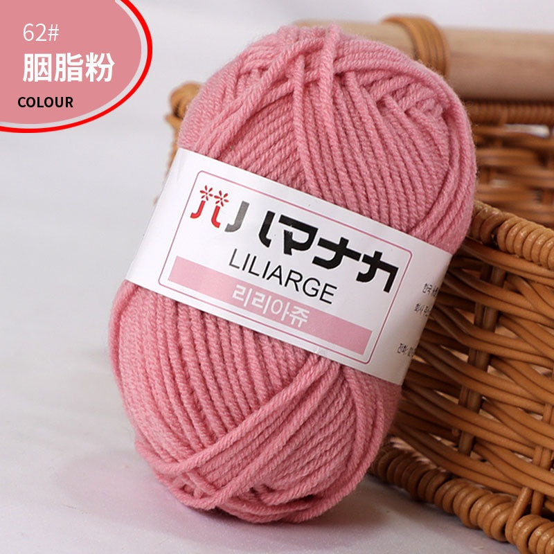 Clearance - 25g Benang Kait/ 4ply Milk Cotton (Colour 51-66) Mini Yarn Hand Knitting/Crochet Cotton Yarn for Scarf/Sweater/Hat