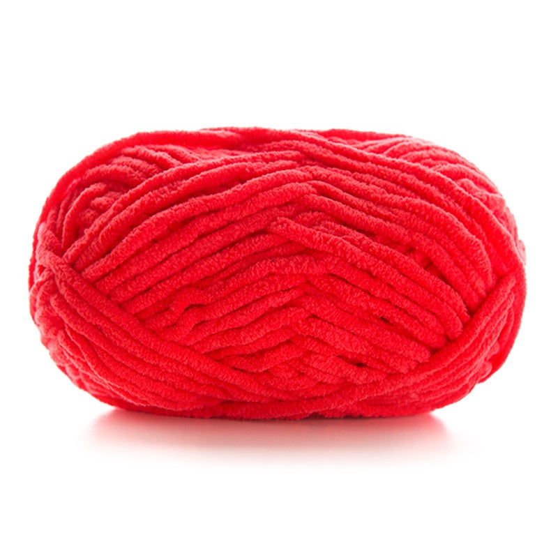 Polyester Crochet Yarn/ Benang Kait Lembut/ Soft Knitting Yarn/ Thin Chunky Yarn/ Ice Velvet Yarn/ 小萌仔冰条线