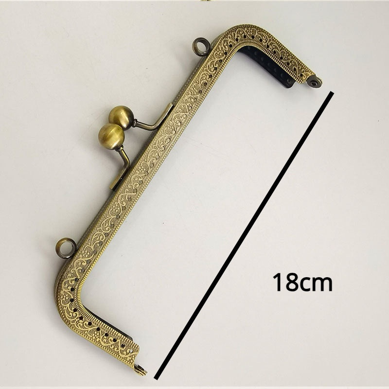 Square Shape Kiss Lock Bronze Colour Wallet Purse Frame DIY Crochet Purse Accessories Sewing Clasp Purse 口金钱包包包配件