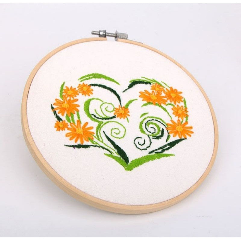 Embroidery Kit- Needlework for Beginner- Cross Stitch set/ DIY手工刺绣材料包- 仙鹤花草初学者绣花套件