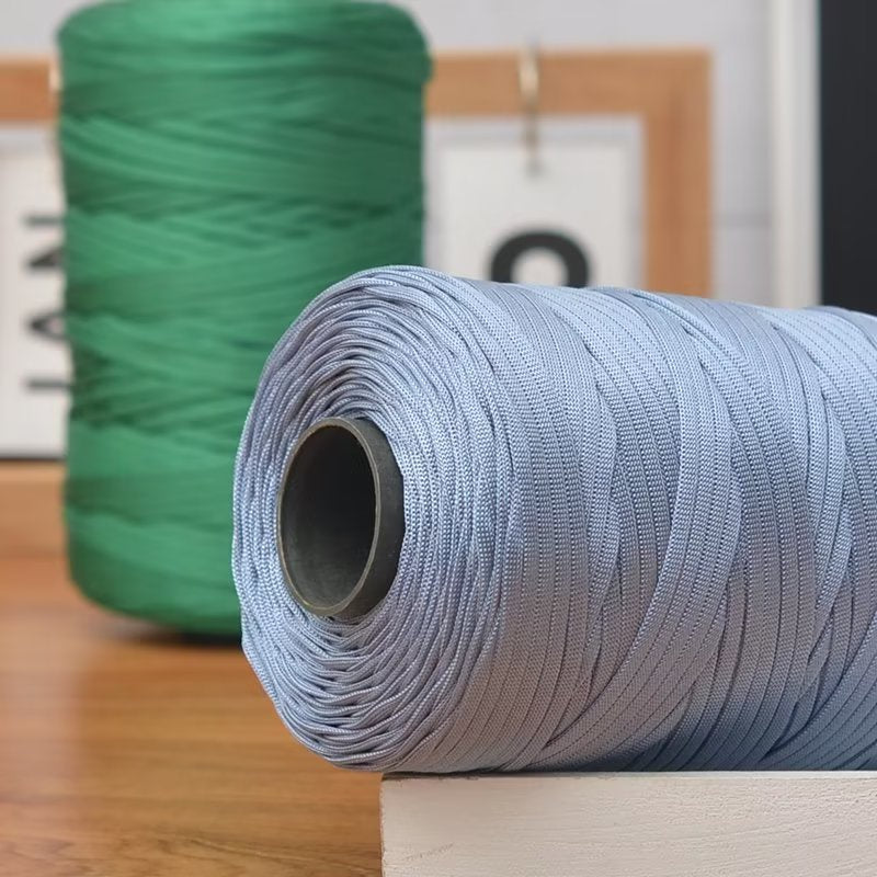 250g Flat Ribbon Yarn/ benang kait beg/ Icy Yarn/ Tape Yarn/ Tali Beg/ crochet yarn/ 丝光线/冰丝棉麻扁带线
