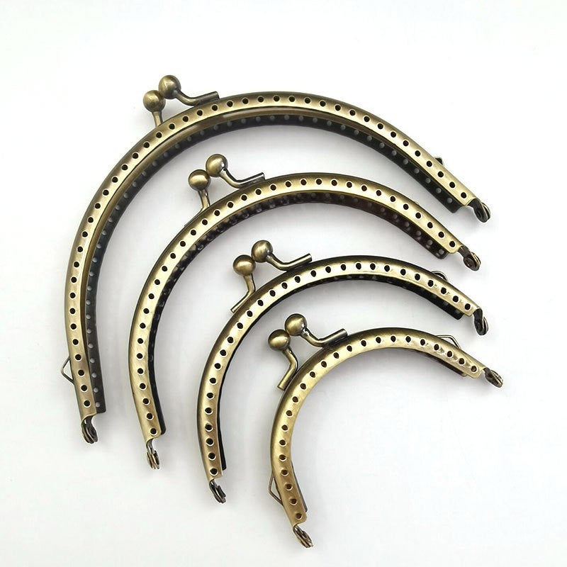 Bronze Colour Kiss Lock Semi circle Purse Frame DIY Purse Accessories Sewing Clasp Purse Crochet purse accessories 口金钱包包