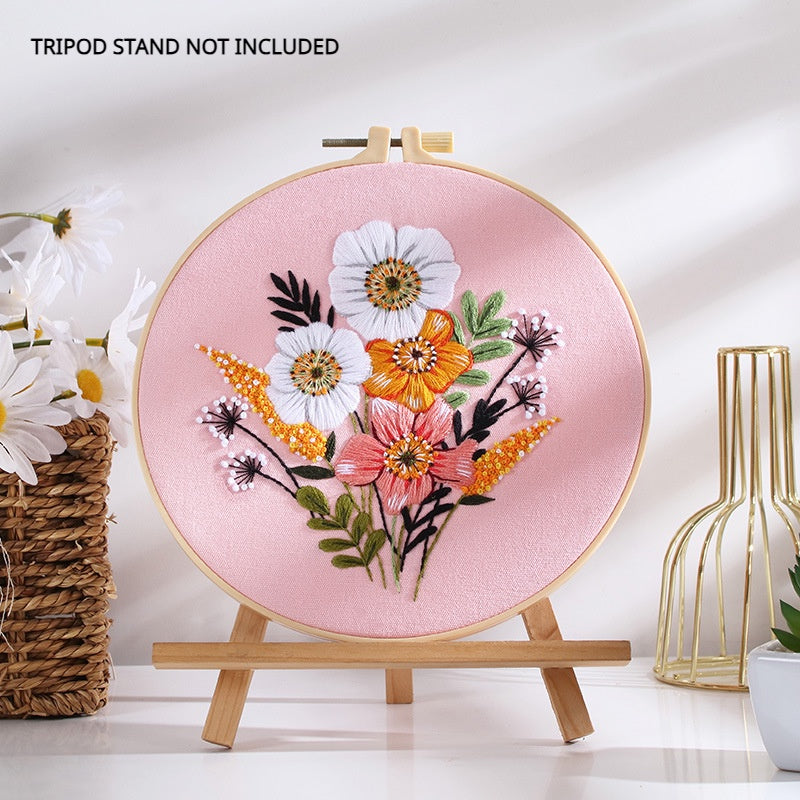 New Arrival Embroidery Kit Needlework/ Beginner Embroidery Set/ Set Sulaman Tangan/ DIY cross stitch set/ 刺绣材料包