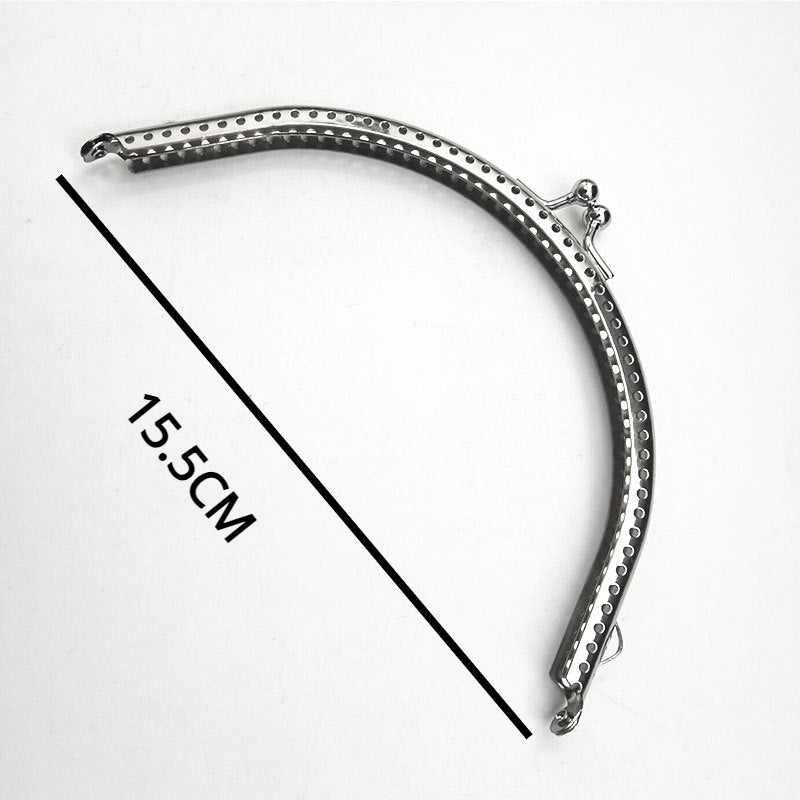 Silver Colour Kiss Lock/Glossy Semi Circle Purse Frame/DIY Crochet Purse Accessories/ Sewing Clasp Purse 口金钱包包包配件