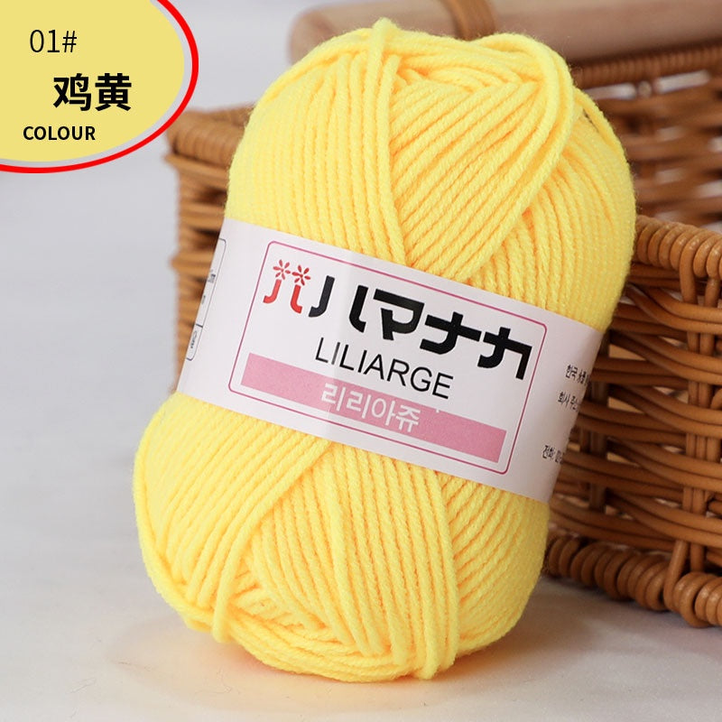 Clearance - 25g Benang Kait/ 4ply Milk Cotton (Colour 1-49) Mini Yarn Hand Knitting/Crochet Cotton Yarn for Scarf/Sweater/Hat