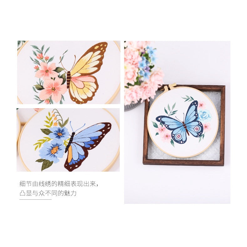 Embroidery Kit- Needlework- Whale & Butterfly Series- Beginner Embroidery Set- Sulaman Tangan- Set Sulam- Cross Stitch