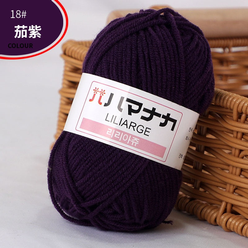 Clearance - 25g Benang Kait/ 4ply Milk Cotton (Colour 1-49) Mini Yarn Hand Knitting/Crochet Cotton Yarn for Scarf/Sweater/Hat
