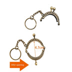 5cm Mini Keychain Clapslock purse/wallet frame Benang Kait Beg Accessories DIY小口金包包配件半圆带链格子花直珠头口金