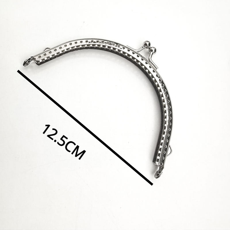 Silver Colour Kiss Lock/Glossy Semi Circle Purse Frame/DIY Crochet Purse Accessories/ Sewing Clasp Purse 口金钱包包包配件