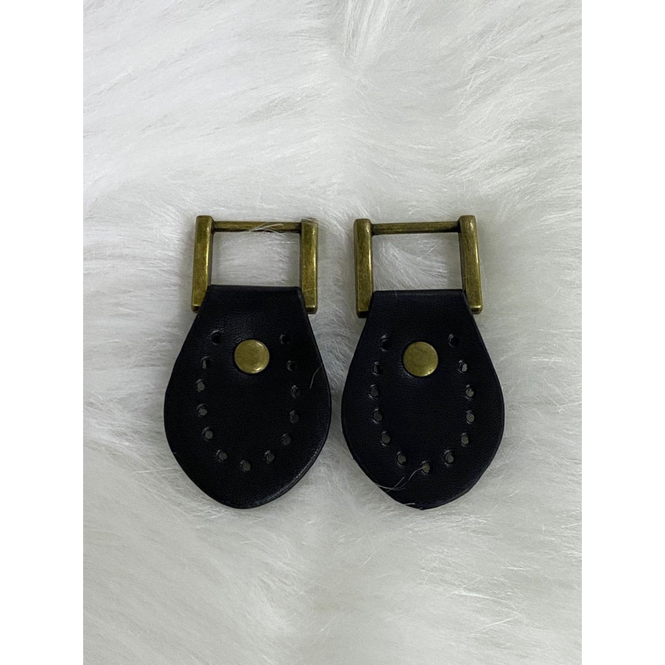 2 pcs Ring /Bag Accessories/ Rectangle Ring with Sew on Leather Pad/ Leather Bag Ring/ Bag Buckles/ Handmade Accessories