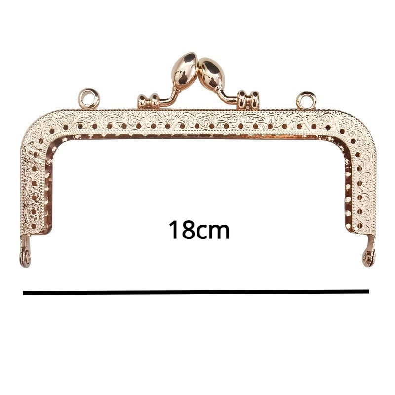 Square Shape Kiss Lock Rose Gold Colour Wallet Purse Frame DIY Crochet Purse Accessories Sewing Clasp Purse 口金钱包包包配件