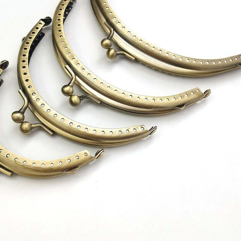 Bronze Colour Kiss Lock Semi circle Purse Frame DIY Purse Accessories Sewing Clasp Purse Crochet purse accessories 口金钱包包