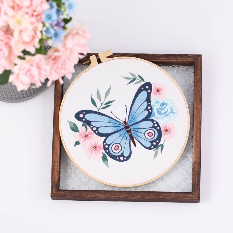 Embroidery Kit- Needlework- Whale & Butterfly Series- Beginner Embroidery Set- Sulaman Tangan- Set Sulam- Cross Stitch