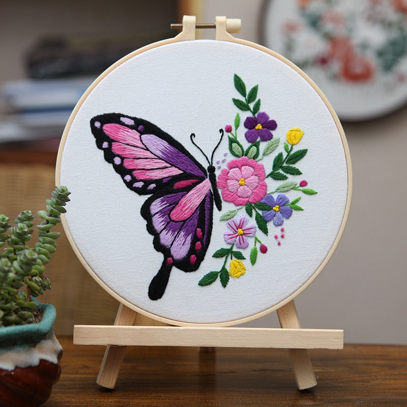 Embroidery Kit- Needlework- Whale & Butterfly Series- Beginner Embroidery Set- Sulaman Tangan- Set Sulam- Cross Stitch